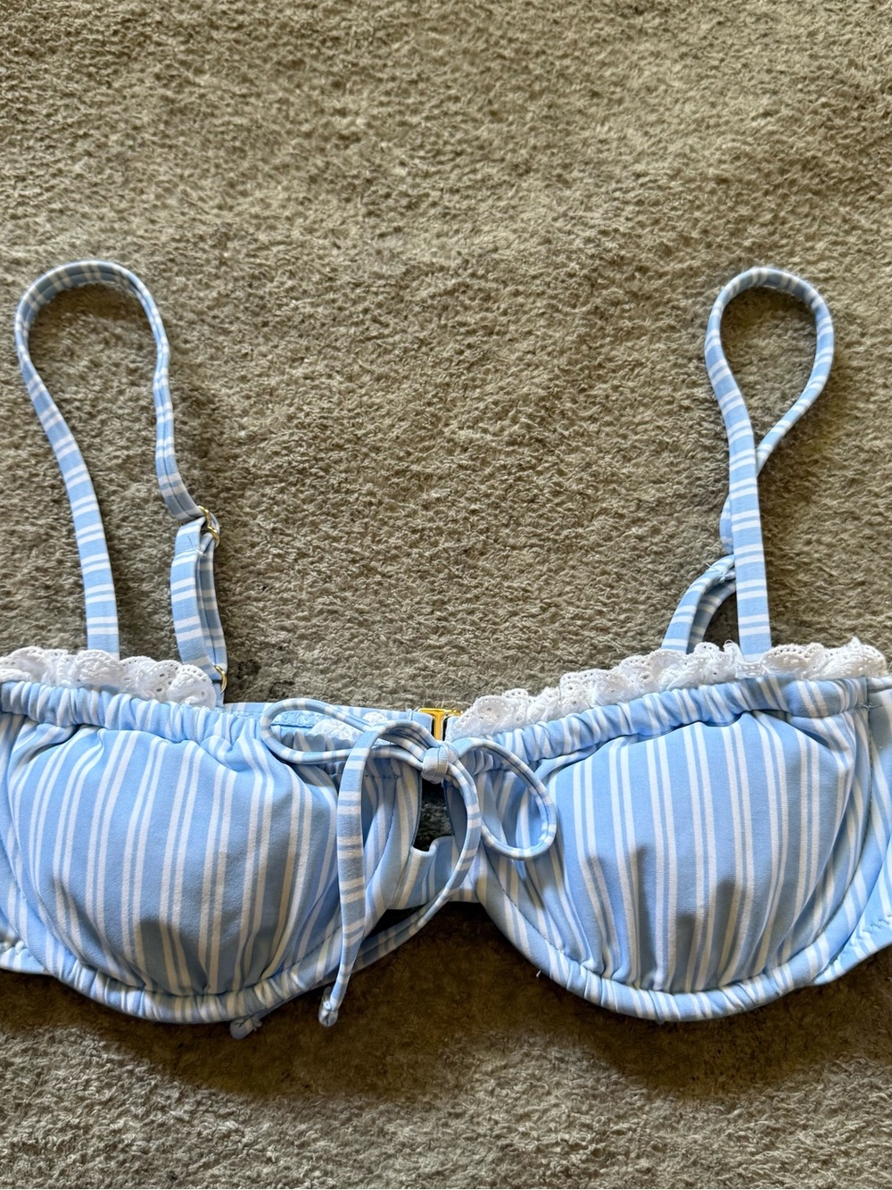 wild fable Light Blue and White Striped Bikini Top